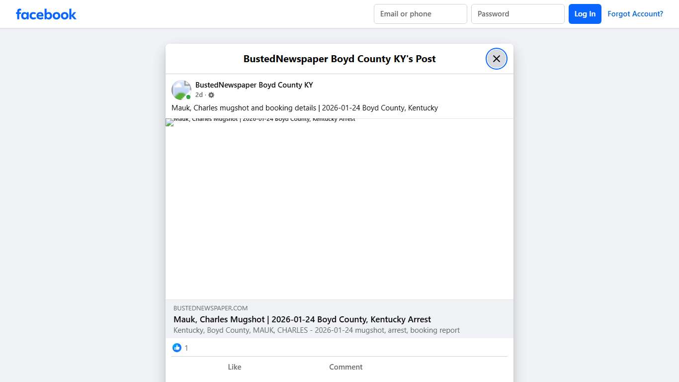 Mauk, Charles mugshot and... - BustedNewspaper Boyd County KY Facebook