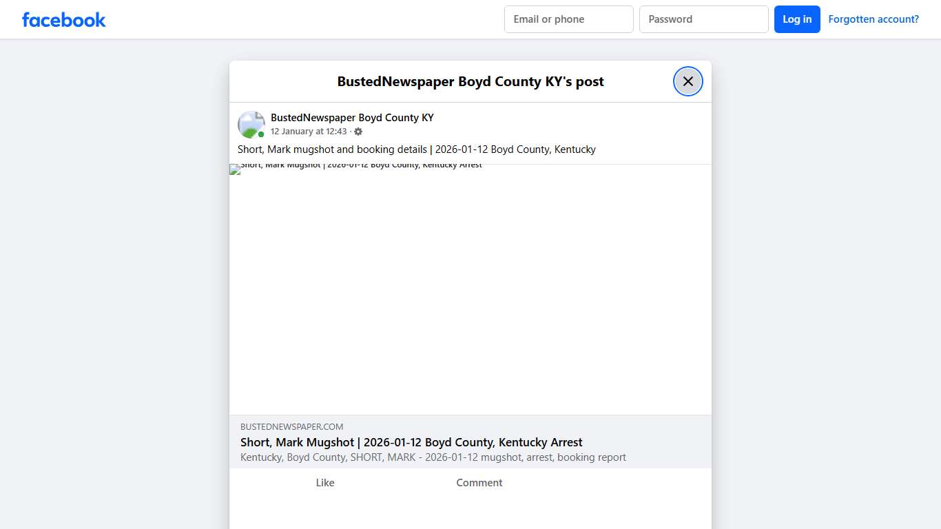 Short, Mark mugshot and... - BustedNewspaper Boyd County KY Facebook
